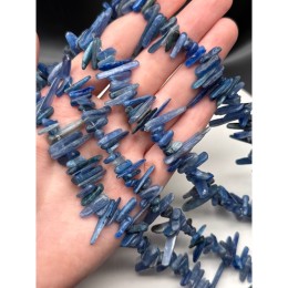 Каменные бусины, Кианит, фриформы, палочки, размер ~14-20х4 мм, длина нити 40 см
