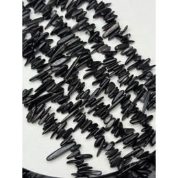 Каменные бусины, Гиперстен, фриформы, палочки, размер ~10-22х4 мм, длина нити 39 см