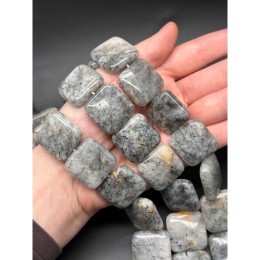 Каменные бусины, Турмалиновый кварц, квадрат, 25х25х9 мм, длина нити 20 см