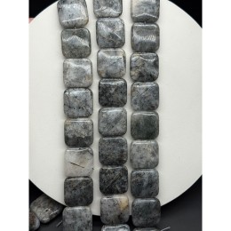 Каменные бусины, Турмалиновый кварц, квадрат, 25х25х9 мм, длина нити 20 см