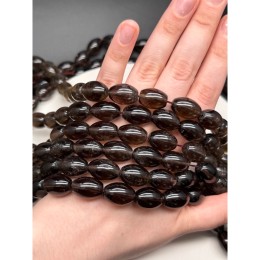 Каменные бусины, Раухтопаз, Дымчатый Кварц, фриформы, овальный бочонок, 18х13 мм, длина нити 19 см