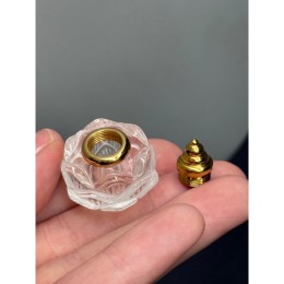 Подвеска, Горный хрусталь, лотос, кулон-флакон для духов и масел, размер 24 мм, крепление - цвет золото, цена за 1 шт.