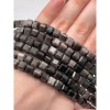 Каменные бусины, Обсидиан серебристый, кубик, зеркальная огранка, 8х8 мм, длина нити 38 см