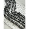 Каменные бусины, Обсидиан снежный, кубик гладкий, 6 мм, длина нити 39 см