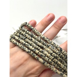 Каменные бусины, Яшма далматиновая, шайба, 6х3 мм, длина нити 39 см