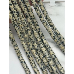 Каменные бусины, Яшма далматиновая, шайба, 6х3 мм, длина нити 39 см