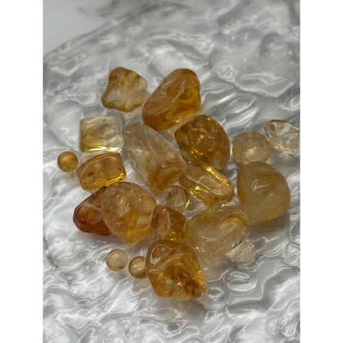 Сувенир, Цитрин, необработанные кусочки, россыпью, размер ~9-15 мм