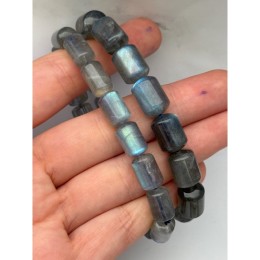 Браслет, Лабрадор, 4А, люкс, столбики, размер 12х7,5 мм, длина нити 19 см