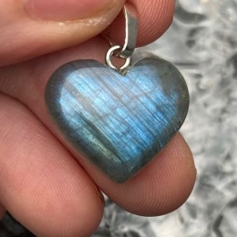 Подвеска, №6, Лабрадор, 4А, сердце, размер 15х12 мм, цена за 1 шт.