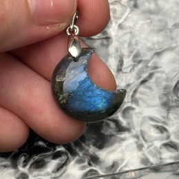 Подвеска, №8, Лабрадор, 4А, луна, размер 14х12 мм, цена за 1 шт