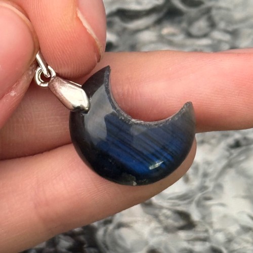 Подвеска, №9, Лабрадор, 4А, луна, размер 14х11 мм, цена за 1 шт