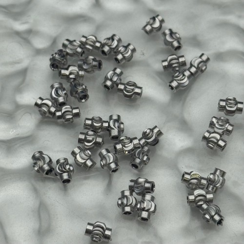 Бусина, разделитель, латунь, цвет серебро/родий, размер 5х3,5 мм, цена за 10 шт