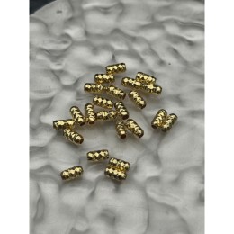 Бусина, разделитель, трубочка, латунь, цвет золото, размер 4х3 мм, цена за 10 шт