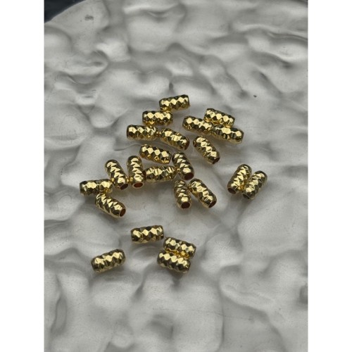 Бусина, разделитель, трубочка, латунь, цвет золото, размер 6х3 мм, цена за 10 шт