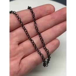 Цепь № 38, цвет черный, размер звена 3,8 мм, цена за 0,5 метра