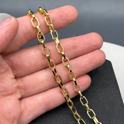 Цепь № 40, цвет золото, размер звена 9х7 мм, цена за 1 метр