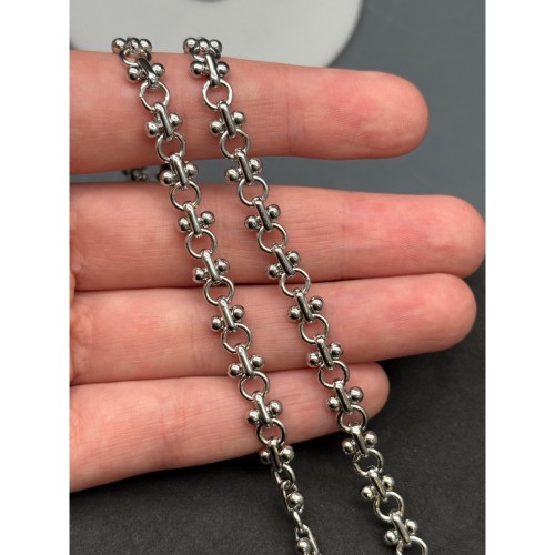 Цепь № 45, цвет серебро, размер звена 7х4 мм, цена за 0,5 метра