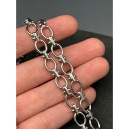Цепь № 46, цвет серебро, размер звена 10х8 мм, цена за 0,5 метра