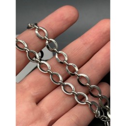 Цепь №47, цвет серебро, размер звена 10х8 мм, цена за 1 метр