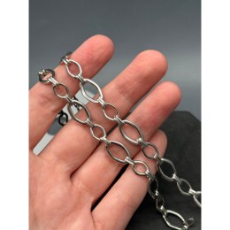 Цепь № 50, цвет серебро, размер звена 15х9 и 9х7 мм, цена за 0,5 метра