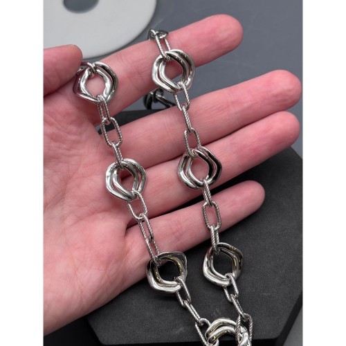 Цепь № 52, цвет серебро, размер звена 16х7 и 12х7 мм, цена за 1 метр