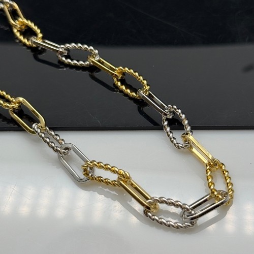 Цепь № 57, цвет серебро-золото, биколор размер звена 16х9 и 16х7 мм, цена за 0,5 метра