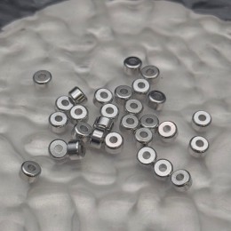 Бусина, разделитель, латунь, цвет серебро, размер 5х3 мм, цена за 10 шт