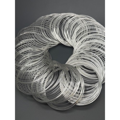 Мемори проволока для браслетов, цвет-светлое серебро, толщина 0,6 мм, диаметр 6 см, 20 витков