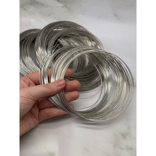 Мемори проволока для колье, цвет-серебро, толщина 0,8 мм, диаметр 14 см, 10 витков