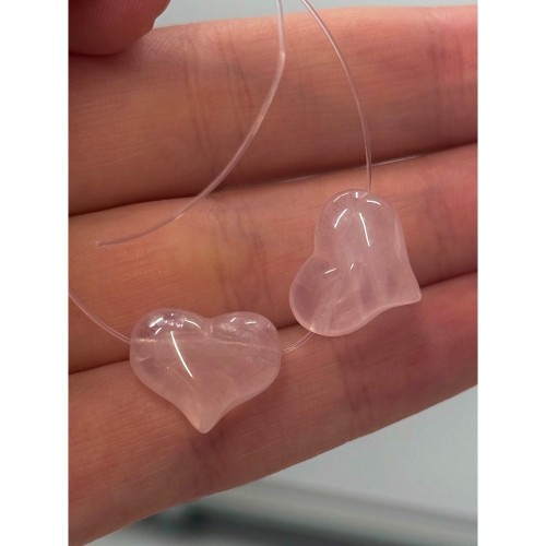 Каменные бусины, Розовый кварц, мадагаскарский, люкс, сердце, бусина, размер 16х13 мм, цена за 1 шт.