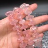 Каменные бусины, Розовый кварц, мадагаскарский, экстра люкс, №3, фриформы, огранка, ~19х9 мм, длина нити 19 см