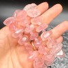 Каменные бусины, Розовый кварц, мадагаскарский, экстра люкс, №3, фриформы, огранка, ~19х9 мм, длина нити 19 см