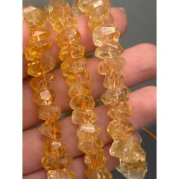 Каменные бусины, Цитрин, экстра люкс, фриформы, огранка, ~12х6 мм, длина нити 19 см
