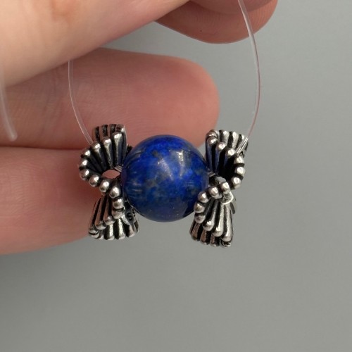 Бусина, разделитель, волнистый, тайское серебро, размер 14х5 мм, цена за 1 шт.