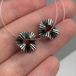 Бусина, разделитель, волнистый, тайское серебро, размер 14х5 мм, цена за 1 шт.