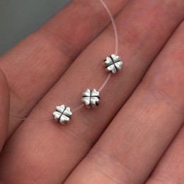 Бусина, разделитель, клевер, тайское серебро, размер 5х2,8 мм