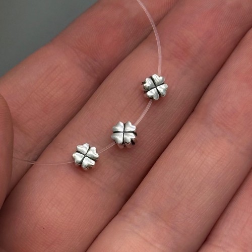 Бусина, разделитель, клевер, тайское серебро, размер 5х2,8 мм