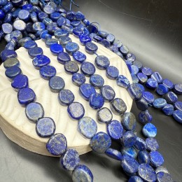 Каменные бусины, Лазурит, фриформы, 10-12 мм, длина нити 39 см