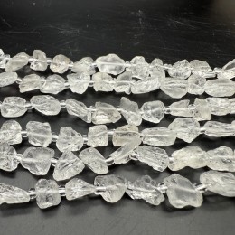 Каменные бусины, Горный хрусталь, не обработанный, фриформы, 7-9 мм, длина нити 40 см