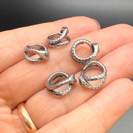 Бусина, разделитель, Змея, нержавеющая сталь, размер 13х7 мм