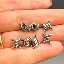 Бусина, разделитель, проволока, нержавеющая сталь, размер 9х6 мм