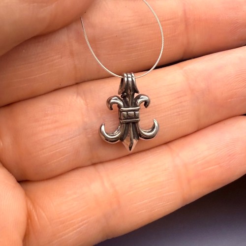 Подвеска, "Королевская лилия", нержавеющая сталь, размер 16х12 мм