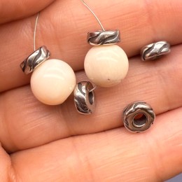 Бусина, разделитель, нержавеющая сталь, размер 7х3 мм