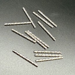 Разделитель, трубочка, рифленная, прямая, латунь, цвет серебро/родий, размер 20х2 мм