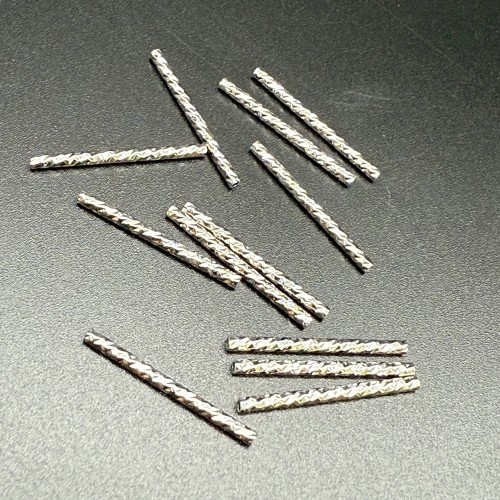 Разделитель, трубочка, рифленная, прямая, латунь, цвет серебро/родий, размер 20х2 мм