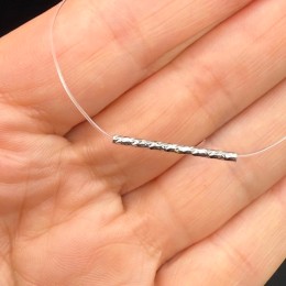 Разделитель, трубочка, рифленная, прямая, латунь, цвет серебро/родий, размер 20х2 мм