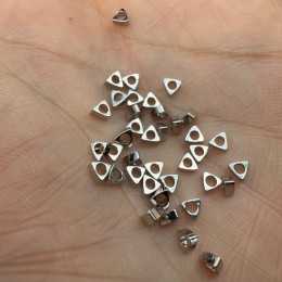 Разделитель, треугольник, латунь, цвет серебро/родий, размер 3х1,5 мм, цена за 20 шт.