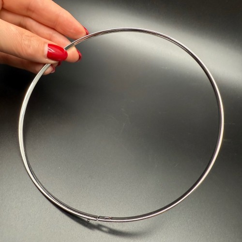 Основа для колье, латунь, цвет-серебро, толщина 3,5 мм, диаметр 13,5 см, цена за 1 шт.