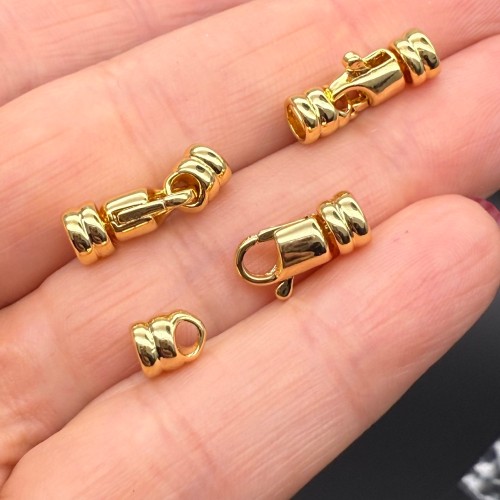 Застёжка, замочек, латунь, цвет золото, общая длина 17х5 мм