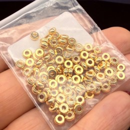 Бусина, разделитель, латунь, цвет золото, шайба 4х1,5 мм, цена за упаковку (20 шт)